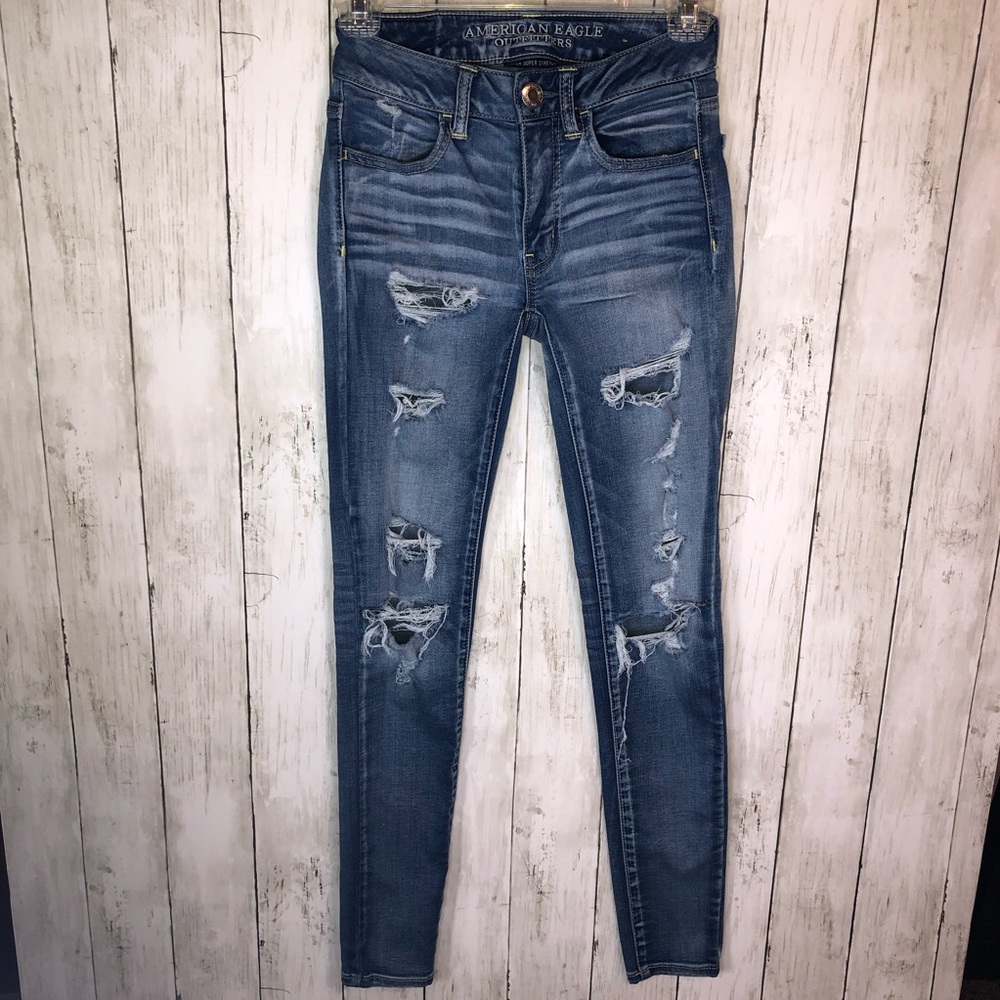 American Eagle Distressed Jegging Super Stretch 00
